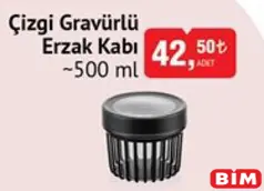 ÇİZGİ GRAVÜRLÜ ERZAK KABI 500 ML ÇİZGİ GRAVÜRLÜ ERZAK KABI 500 ML